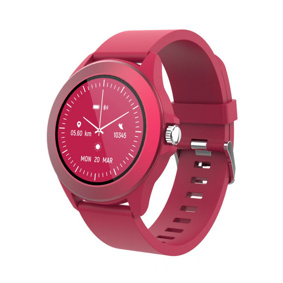 Forever Smartwatch με παλμογράφο Colorum CW-300 xMagenta σε κόκκινο/μωβ χρώμα