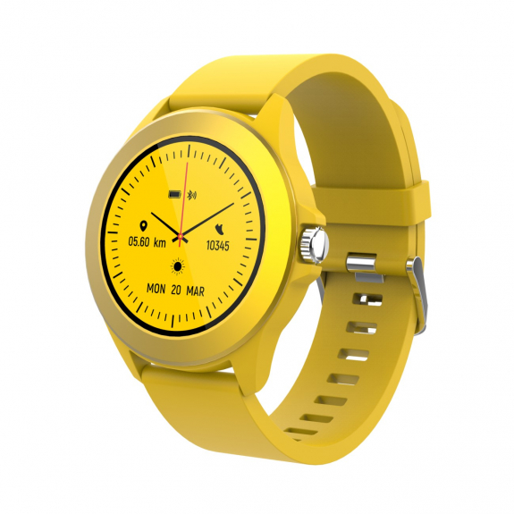 Forever Smartwatch με παλμογράφο Colorum CW-300 xYellow σε κίτρινο χρώμα