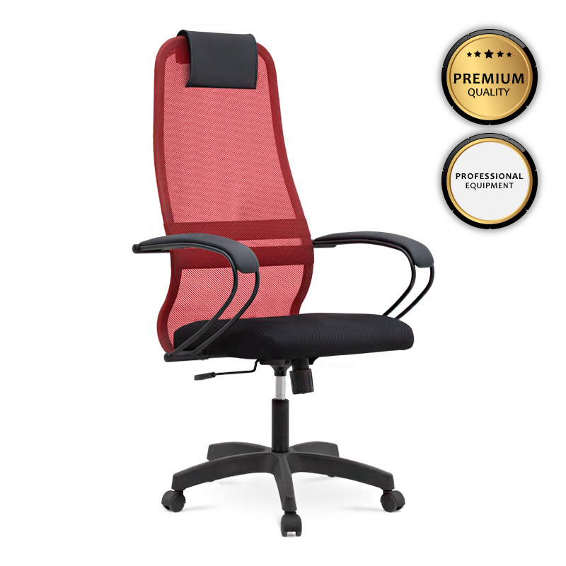 Καρέκλα γραφείου Prince Megapap με ύφασμα Mesh χρώμα κόκκινο - μαύρο 66