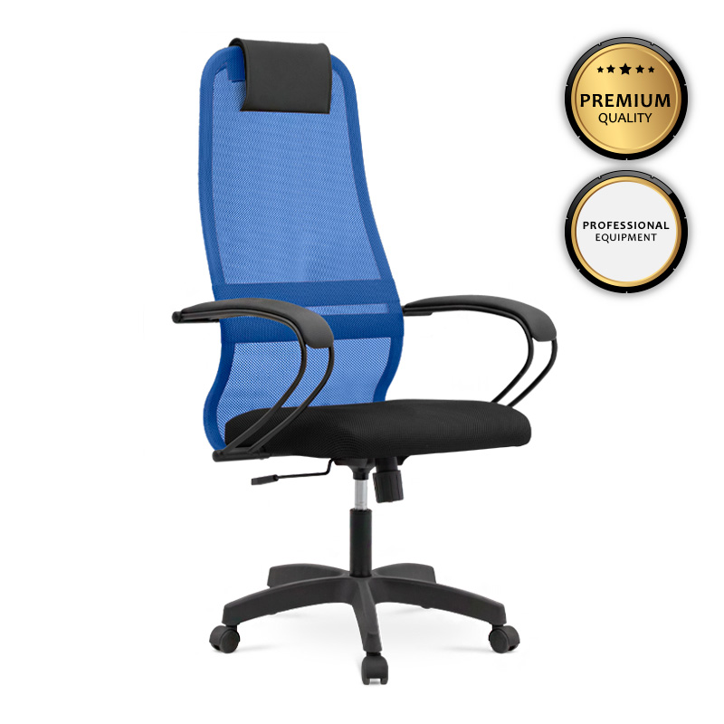 Καρέκλα γραφείου Prince Megapap με ύφασμα Mesh χρώμα μπλε - μαύρο 66
