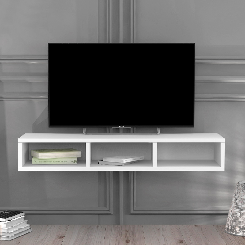 Έπιπλο τηλεόρασης επιτοίχιο Oliver Megapap χρώμα λευκό 97