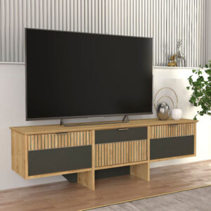Έπιπλο τηλεόρασης Venita Megapap χρώμα sapphire oak - ανθρακί 150x35x45