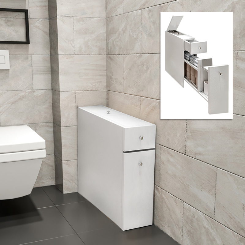 Ντουλάπι μπάνιου Calencia Megapap χρώμα λευκό 20x60x55εκ.
