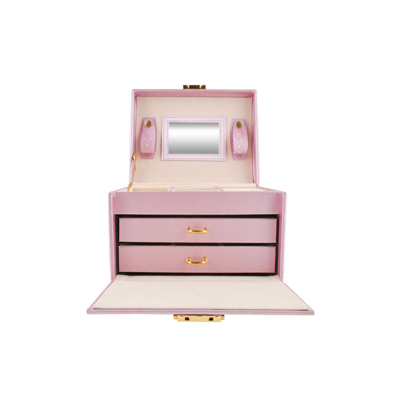 Κοσμηματοθήκη - Μπιζουτιέρα 17.5 x 13.8 x 13.5 cm Χρώματος Ροζ SPM 6400IT