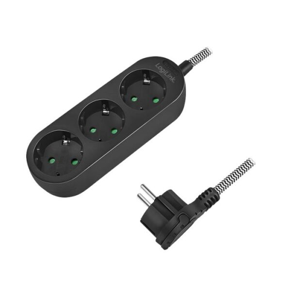Πολύπριζο 3 Θέσεων LogiLink LPS261 1.5m Μάυρο