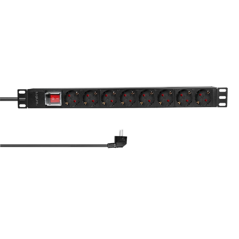 Πολύπριζο 8 Θέσεων 1U Logilink PDU8C01 με Διακόπτη Πολύπριζο 8 Θέσεων 1U Logilink PDU8C01 με Διακόπτη