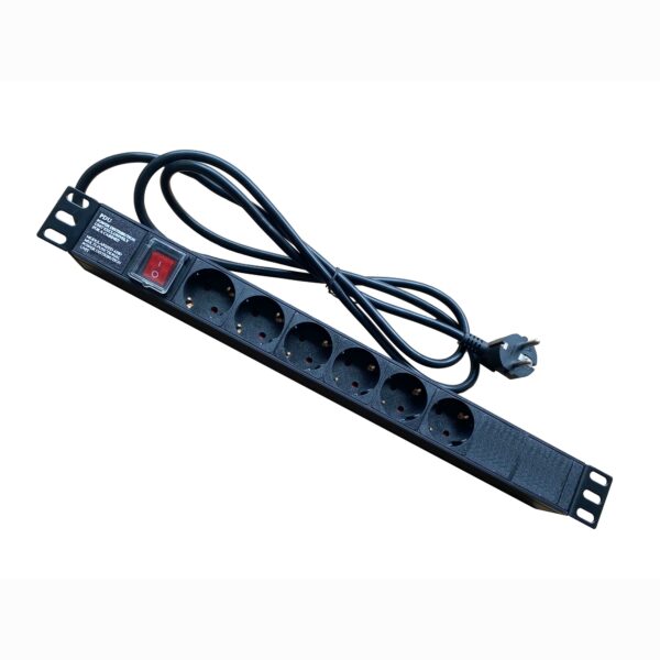 Πολύπριζο 6 Θέσεων 1U Power On PDU-6 με Διακόπτη