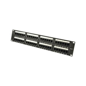 Patch Panel CAT6 48 Θέσεων 2U Power On PP-C6-U48 UTP με Βάση Στήριξης
