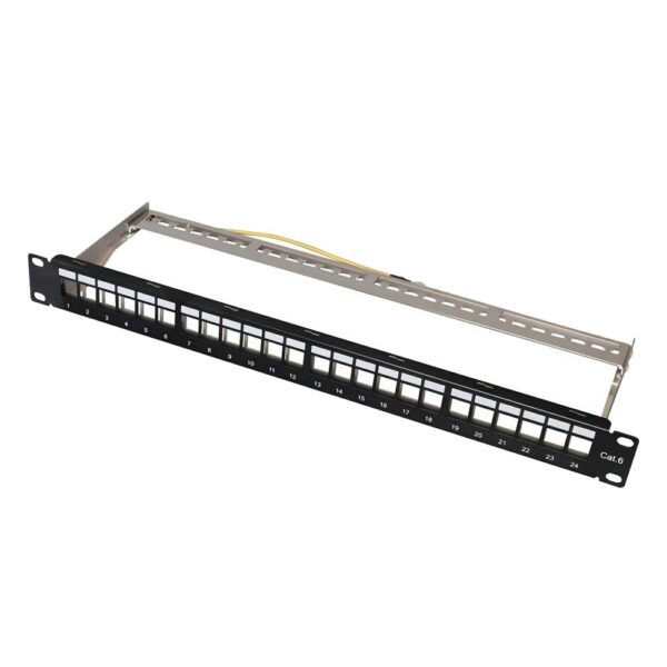 Keystone Patch Panel 24 Θέσεων 1U Power On BPP-F-24 FTP με Βάση Στήριξης