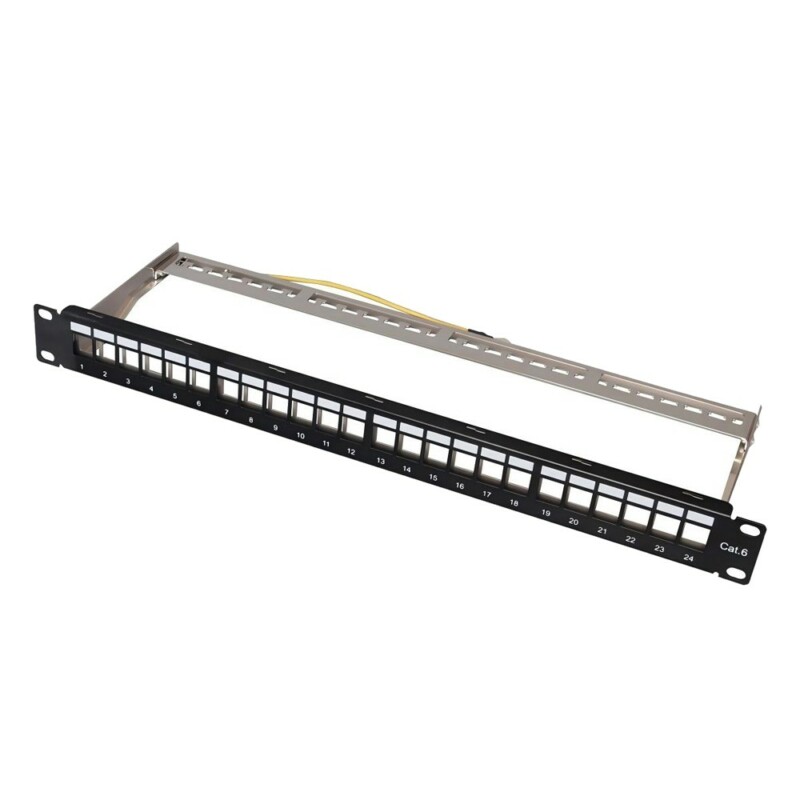 Keystone Patch Panel 24 Θέσεων 1U Power On BPP-F-24 FTP με Βάση Στήριξης