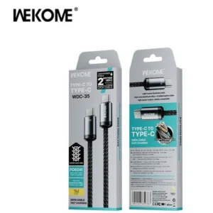 Καλώδιο Φόρτισης WK WDC-35 USB-C σε USB-C PD 65W 1m Μαύρο - Image 2
