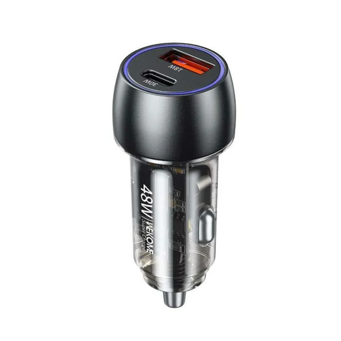 Car Charger WK 48W PD+USB QC 3.0 Black WP-C53