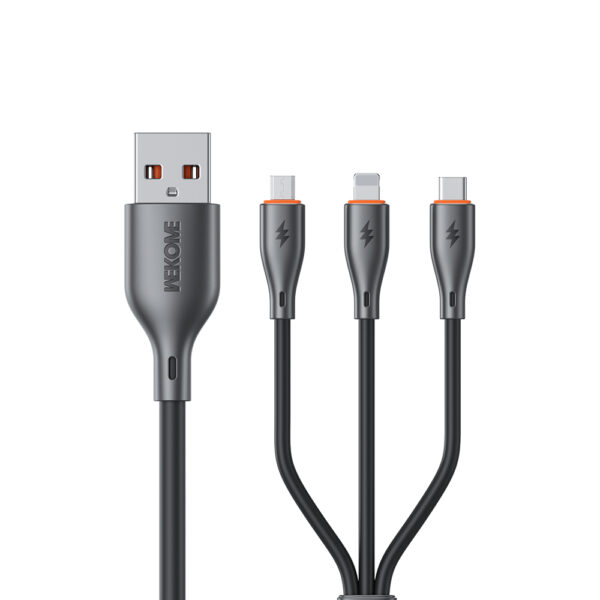 Καλώδιο Φόρτισης WK WDC-79 3 σε 1 PD 66W 1.2m Μαύρο