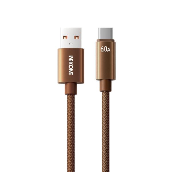 Καλώδιο Φόρτισης WK WDC-63a USB σε USB-C PD 66W 1.2m Καφέ