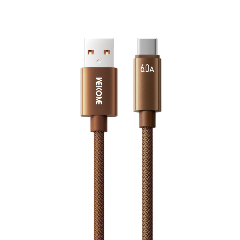 Καλώδιο Φόρτισης WK WDC-63a USB σε USB-C PD 66W 1.2m Καφέ Καλώδιο Φόρτισης WK WDC-63a USB σε USB-C PD 66W 1.2m Καφέ