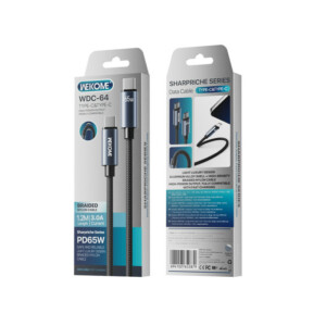 Καλώδιο Φόρτισης WK WDC-64 USB-C σε USB-C PD 65W 1.2m Μαύρο - Image 3
