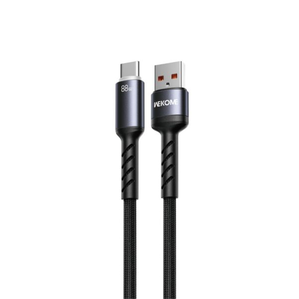 Καλώδιο Φόρτισης με LED WK WDC-C13a USB σε USB-C PD 88W 1.2m Μαύρο