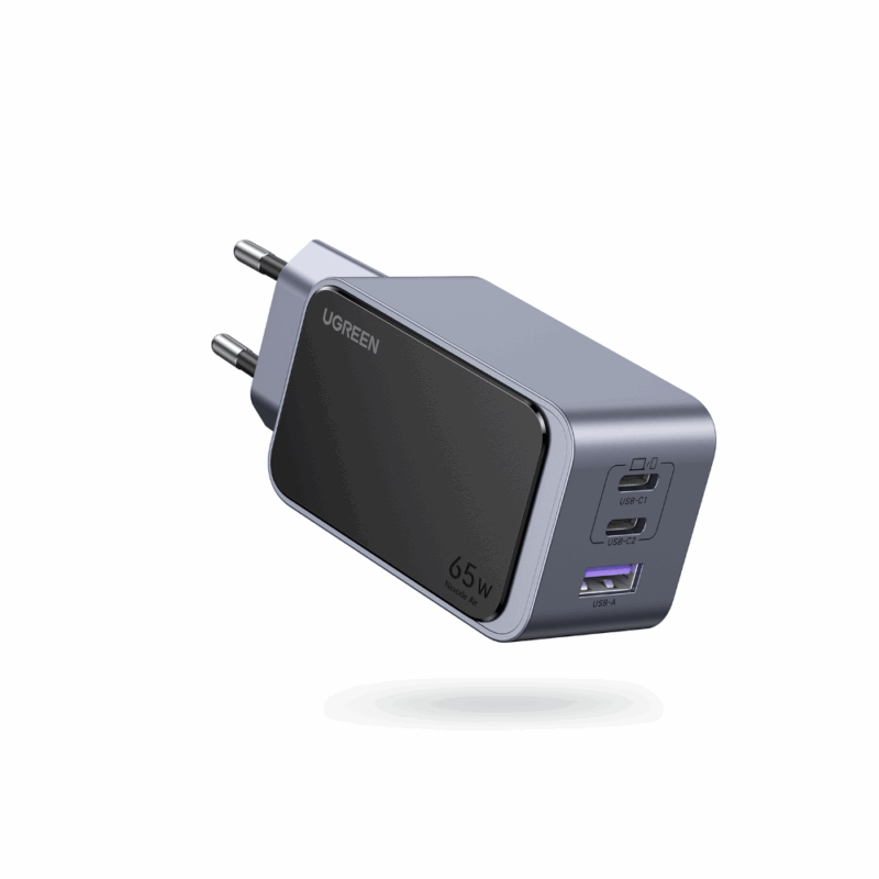 Φορτιστής Σπιτιού GaN PD 65W UGREEN  X553 35042 3 Θέσεων Γκρί