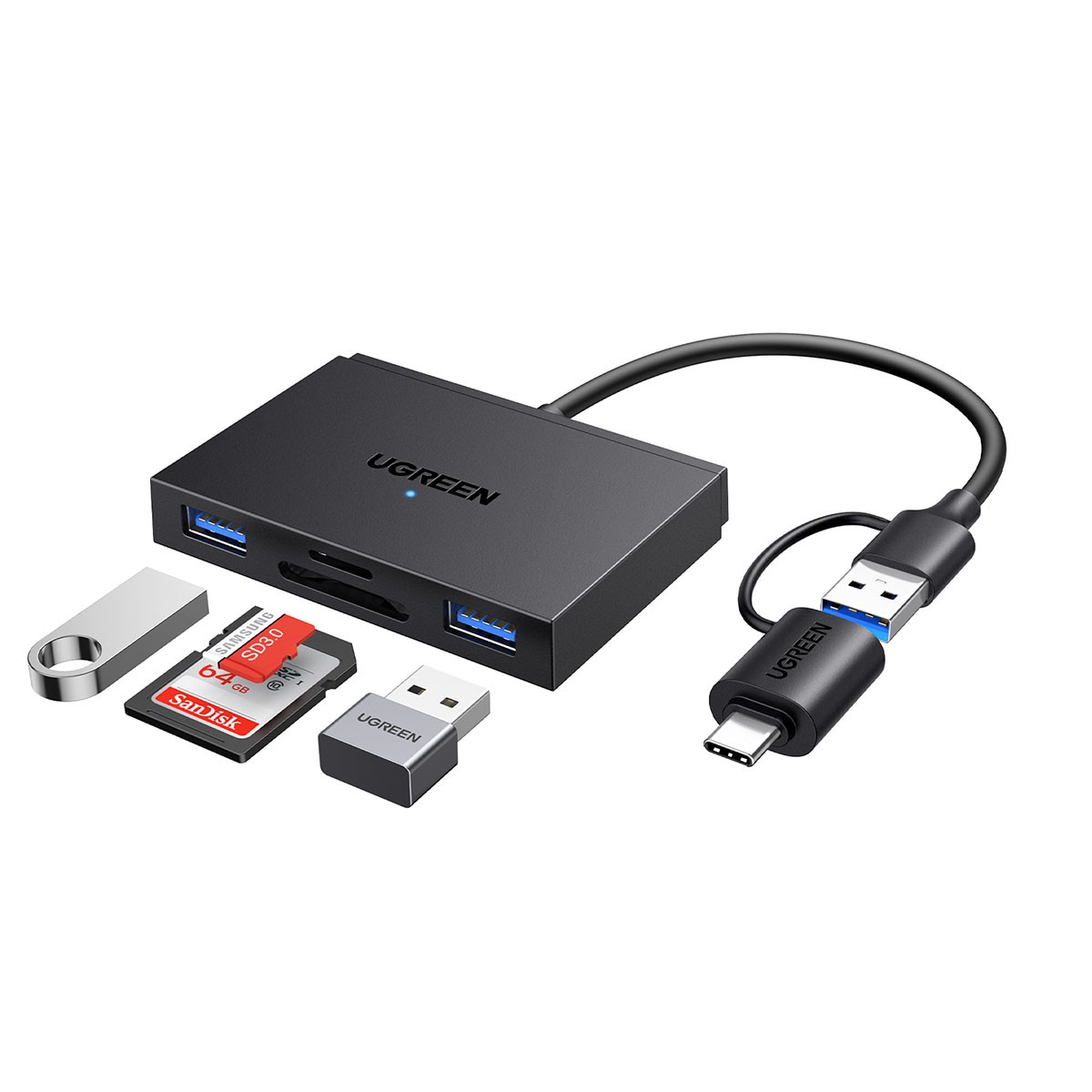 Card Reader USB-C/USB UGREEN CM812 45167 SD/TF Γκρί Card Reader USB-C/USB UGREEN CM812 45167 SD/TF Γκρί