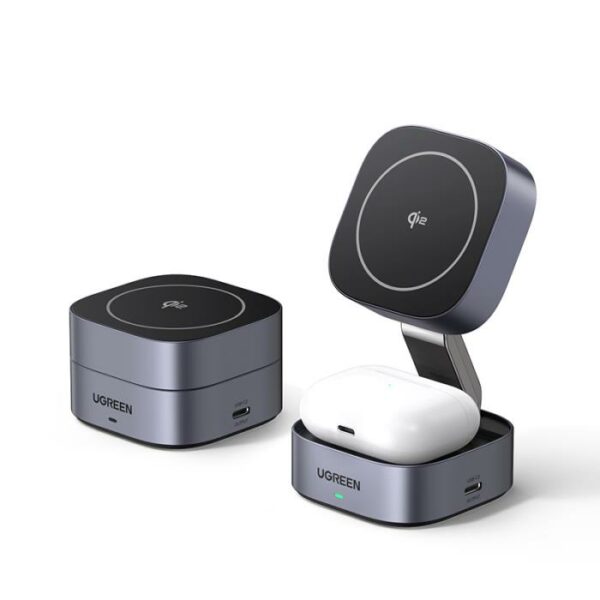 Φορτιστής Σπιτιού 15W Qi2 UGREEN W702 35316 με Ασύρματη Φόρτιση Magnetic Γκρι