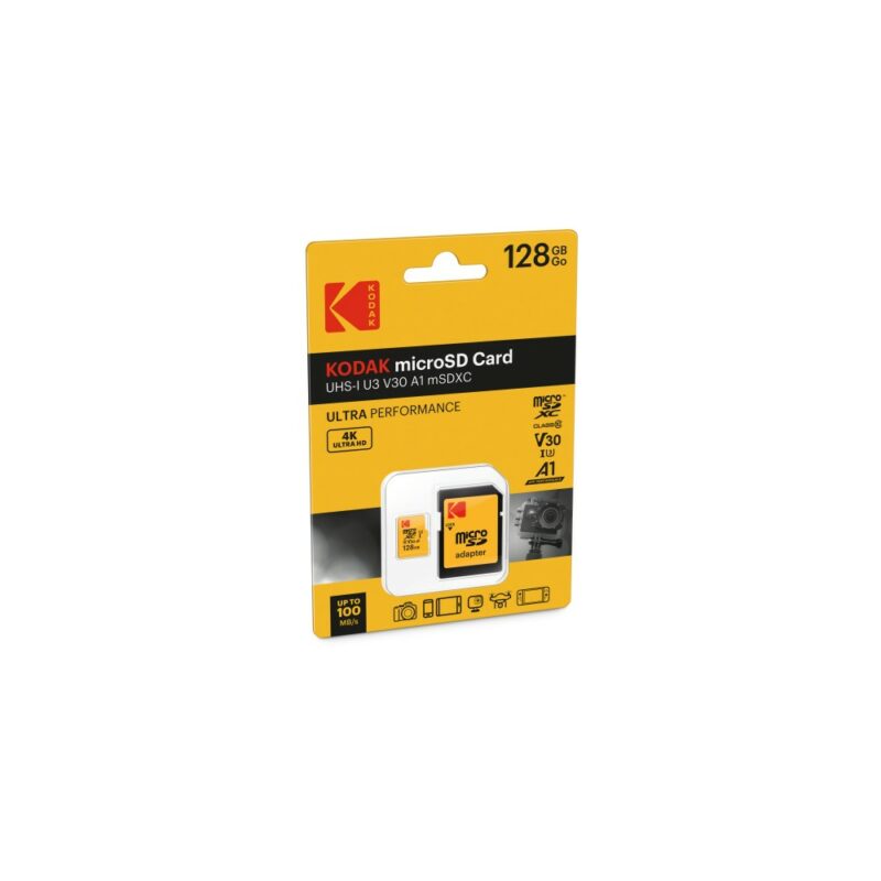 Κάρτα Μνήμης Micro SDHC Kodak 128GB UHS-I U3 V30