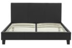 Κρεβάτι Nevil pakoworld 150x200 PU χρώμα μαύρο ματ-006-000015