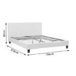 Κρεβάτι Nevil pakoworld 150x200 PU χρώμα μαύρο ματ-006-000015