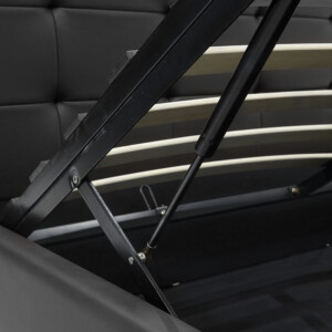 Κρεβάτι Roi pakoworld 160x200 PU μαύρο ματ + αποθηκευτικό χώρο-006-000017
