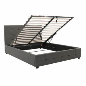 Κρεβάτι Roi pakoworld 160x200 ύφασμα ανθρακί + αποθηκευτικό χώρο-006-000018