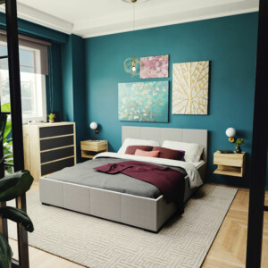 Κρεβάτι Norse pakoworld ύφασμα γκρι με αποθηκευτικό χώρο 160x200εκ-006-000030