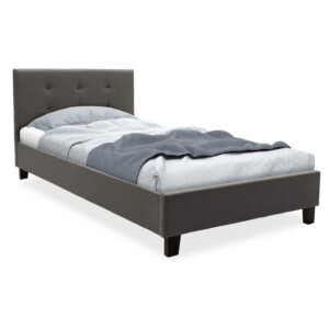 Κρεβάτι Mago pakoworld  ύφασμα ανθρακί 100x200εκ-006-000036