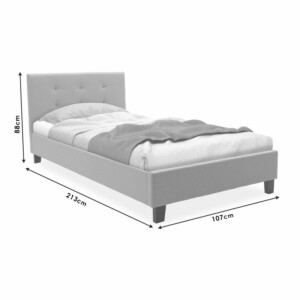 Κρεβάτι Mago pakoworld  ύφασμα ανθρακί 100x200εκ-006-000036