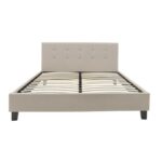 Κρεβάτι Mago pakoworld ύφασμα εκρού 150x200εκ-006-000037