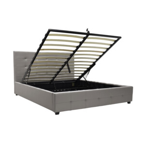 Κρεβάτι Roi pakoworld με αποθηκευτικό χώρο pu γκρι ματ 160x200εκ-006-000045