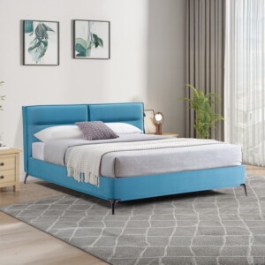 Κρεβάτι Ikina pakoworld βελούδο σε πετρόλ απόχρωση 160x200εκ-006-000047