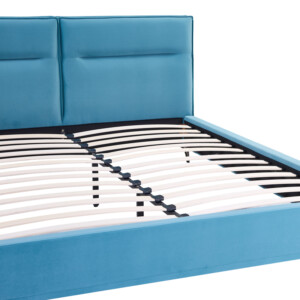 Κρεβάτι Ikina pakoworld βελούδο σε πετρόλ απόχρωση 160x200εκ-006-000047