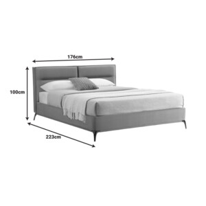 Κρεβάτι Ikina pakoworld βελούδο σε πετρόλ απόχρωση 160x200εκ-006-000047