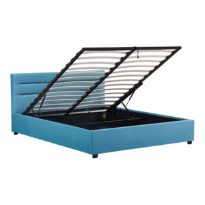 Κρεβάτι Molito pakoworld βελούδο σε πετρόλ απόχρωση με αποθηκευτικό χώρο160x200εκ-006-000049