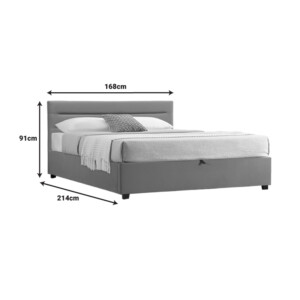 Κρεβάτι Molito pakoworld βελούδο σε γκρι απόχρωση με αποθηκευτικό χώρο160x200εκ-006-000050
