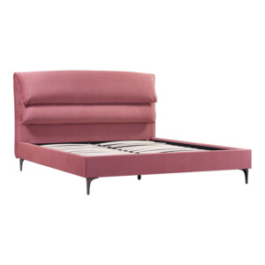 Κρεβάτι Aryna pakoworld βελούδο σε απόχρωση σάπιο μήλο 160x200εκ-006-000051