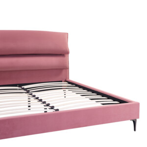 Κρεβάτι Aryna pakoworld βελούδο σε απόχρωση σάπιο μήλο 160x200εκ-006-000051