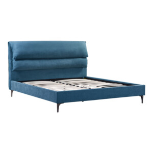 Κρεβάτι Aryna pakoworld ύφασμα σε πετρόλ απόχρωση 160x200εκ-006-000052