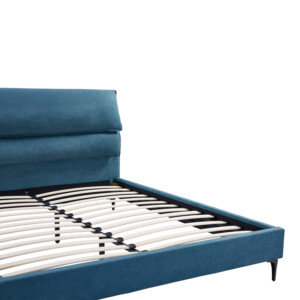 Κρεβάτι Aryna pakoworld ύφασμα σε πετρόλ απόχρωση 160x200εκ-006-000052