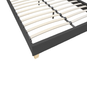 Κρεβάτι Mago pakoworld ύφασμα σε ανθρακί απόχρωση με ξύλινο πόδι 160x200εκ-006-000062