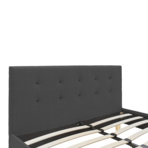 Κρεβάτι Mago pakoworld ύφασμα σε ανθρακί απόχρωση με ξύλινο πόδι 160x200εκ-006-000062