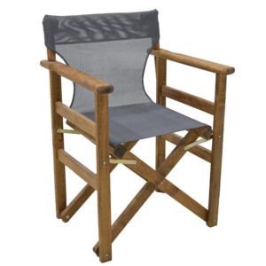 Διάτρητο πανί pakoworld επαγγελματικό πυκνότητας 2x1 για πολυθρόνα σκηνοθέτη χρώματος γκρι-λευκό-022-000020