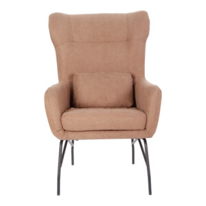 Πολυθρόνα - μπερζέρα Rimbo pakoworld σάπιο μήλο βελούδο-πόδι μαύρο μέταλλο 66x81x102εκ-024-000036