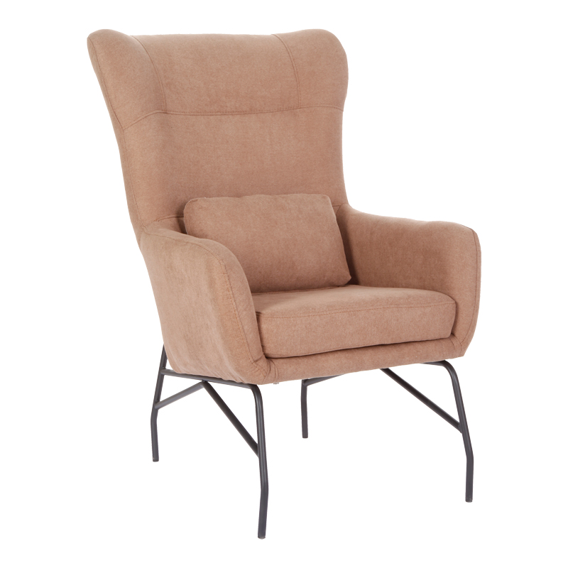 Πολυθρόνα - μπερζέρα Rimbo pakoworld σάπιο μήλο βελούδο-πόδι μαύρο μέταλλο 66x81x102εκ-024-000036