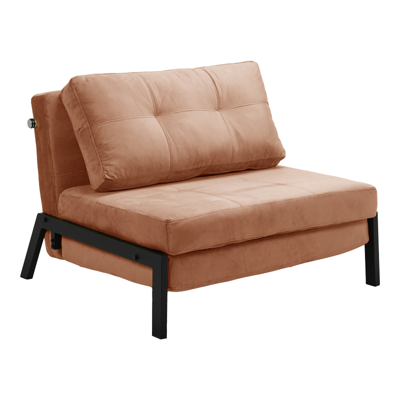 Πολυθρόνα-κρεβάτι Fancy pakoworld βελούδο σε σάπιο μήλο απόχρωση και πόδι μαύρο μέταλλο 95x98x70εκ-024-000041