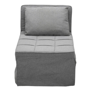 Σκαμπό-κρεβάτι Grejio pakoworld ύφασμα σε γκρι απόχρωση κα πόδι μαύρο μέταλλο 70x70x45εκ-024-000045